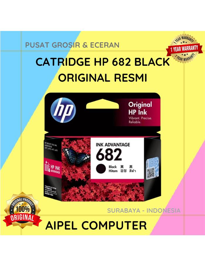 682B | CATRIDGE HP 682 BLACK ORIGINAL 100% - SWALAYAN KOMPUTER