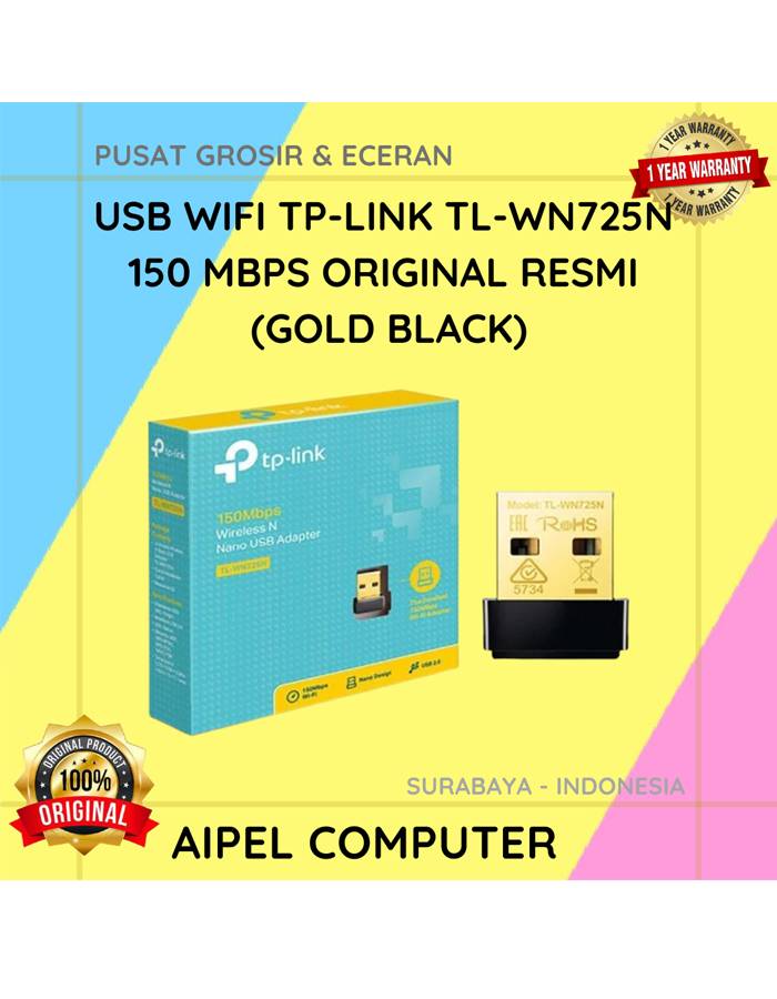WN725N | USB WIFI TP-LINK TL-WN725N 150 MBPS ORIGINAL RESMI (GOLD BLACK ...