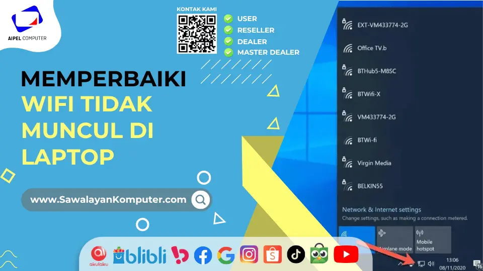 Memperbaiki WiFi Tidak Muncul di Laptop