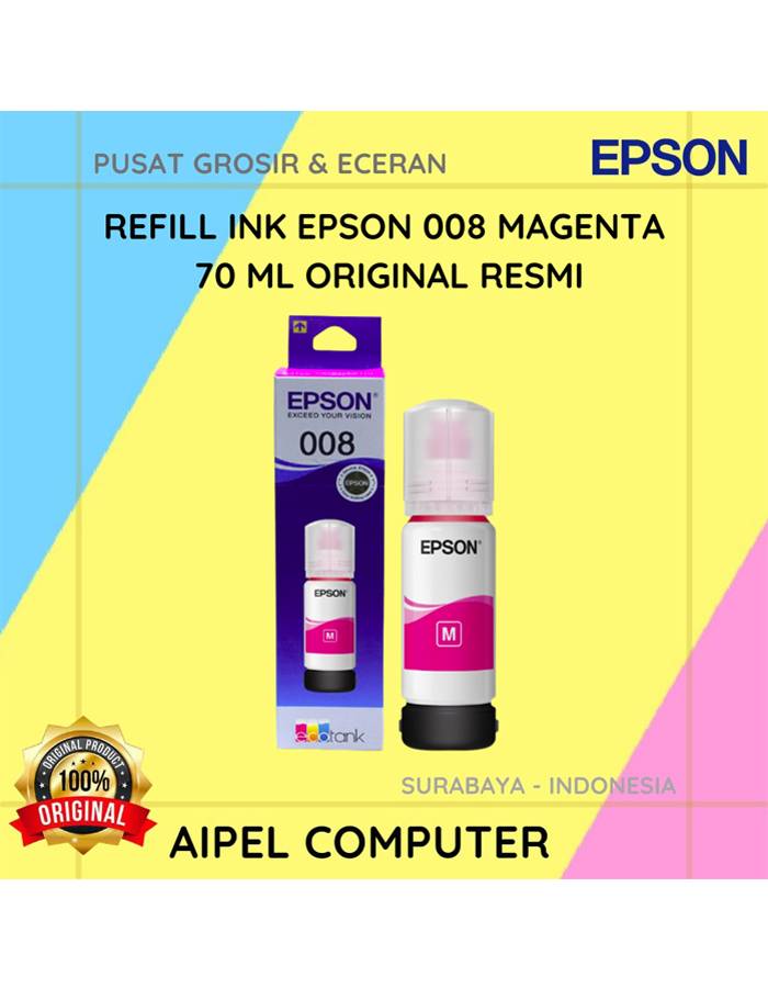 008M | REFILL INK EPSON 008 MAGENTA 70 ML ORIGINAL 100 % - SWALAYAN ...