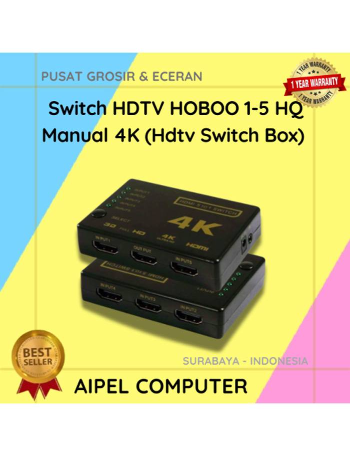 HS5H | Switch HDTV HOBOO 1-5 HQ Manual 4K (Hdtv Switch Box) - SWALAYAN ...